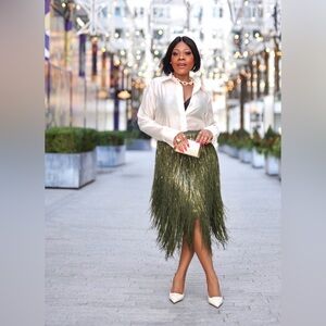 Zara ZW COLLECTION LIMITED EDITION FRINGED SEQUIN SKIRT